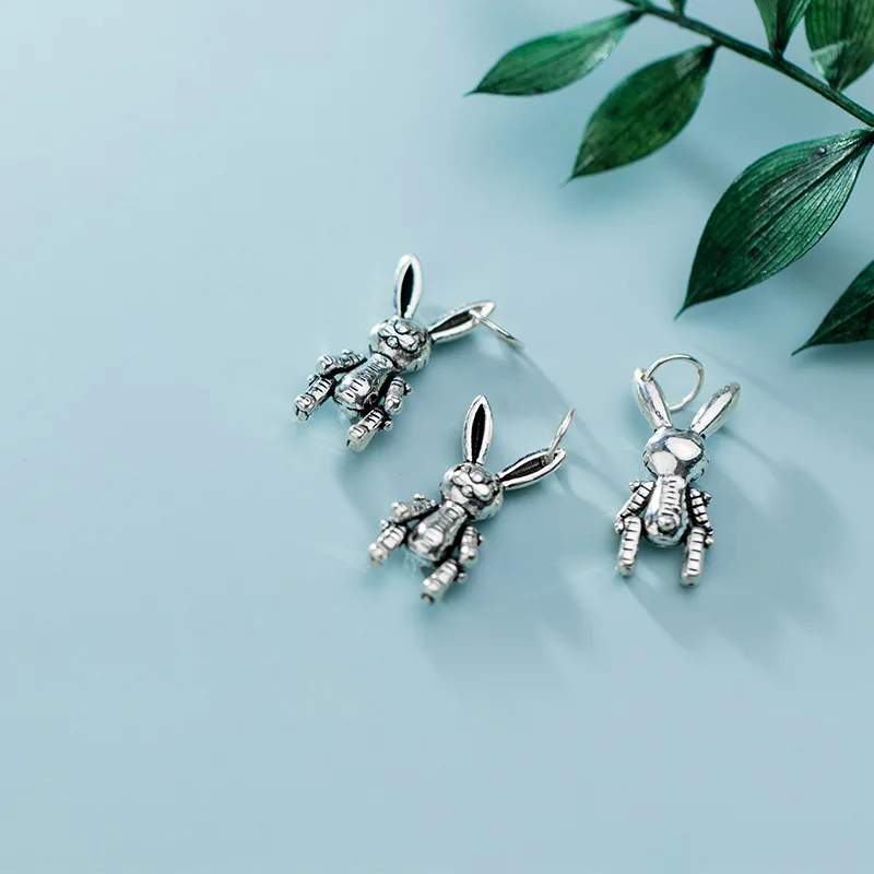 Модные подвески в виде мультяшного кролика из стерлингового серебра 925 пробы