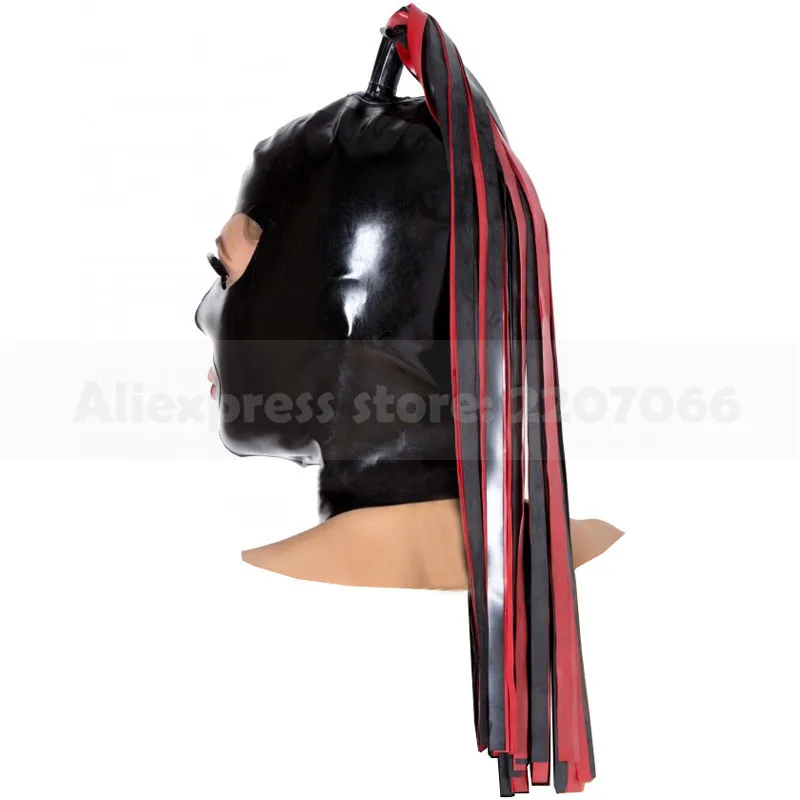 Вечерние латексные головные уборы RLM237 сексуальные колпаки на молнии сзади с