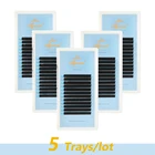 AGUUD 5 лотков накладные наращением норковые ресницы, индивидуальное Шелковые Ресницы Набор для макияжа бровей, cilio Профессиональный русские объемные ресницы, матовый