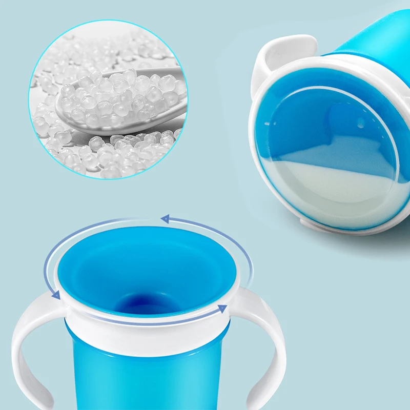 Пищевая силиконовая чашка для детей с защитой от дросселя на 360 градусов двойная