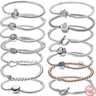 Новинка 925, браслет из стерлингового серебра пробы со звездами и звеньями, подходят для оригинальных бусин, подвески для женщин и девушек, ювелирные изделия сделай сам