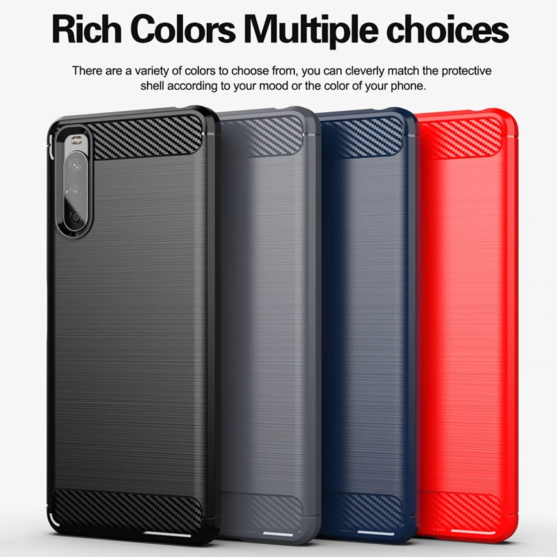 

For Sony Xperia 10 III Case Carbon Fiber Anti-knock Shockproof Silicone Soft Case For Sony Xperia 10 III Cover for Xperia 10 III