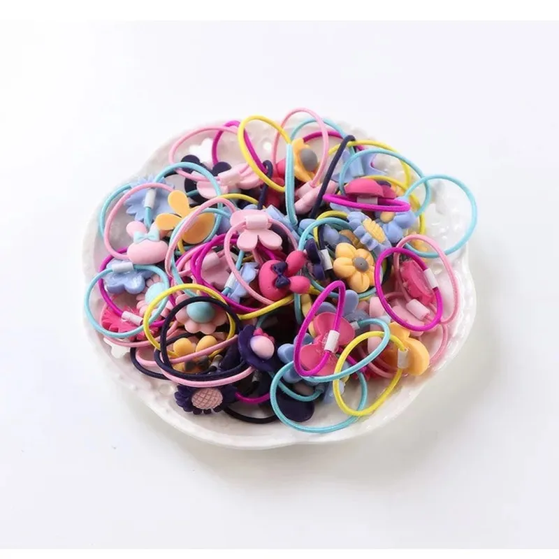 

20Pcs/Lot Girls Hair Accessories Gift Box Elastic Hair Bands Flower Hair Clip Bows New Headband Hairband Cute Hairbands for Kids