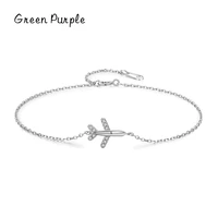 fashion zircon aircraft bracelet solid 925 sterling silver charm chain exquisite bracelets for women girls jewelry gift bangles
