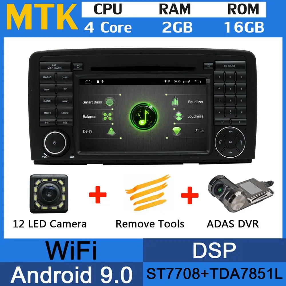 5 USB порт Восьмиядерный Android 9,0 4GB ram автомобильный dvd-плеер для Mercedes Benz R Class W251 R280 R300 R320 R350 R500 gps Радио DSP - Цвет: MTK-Adas