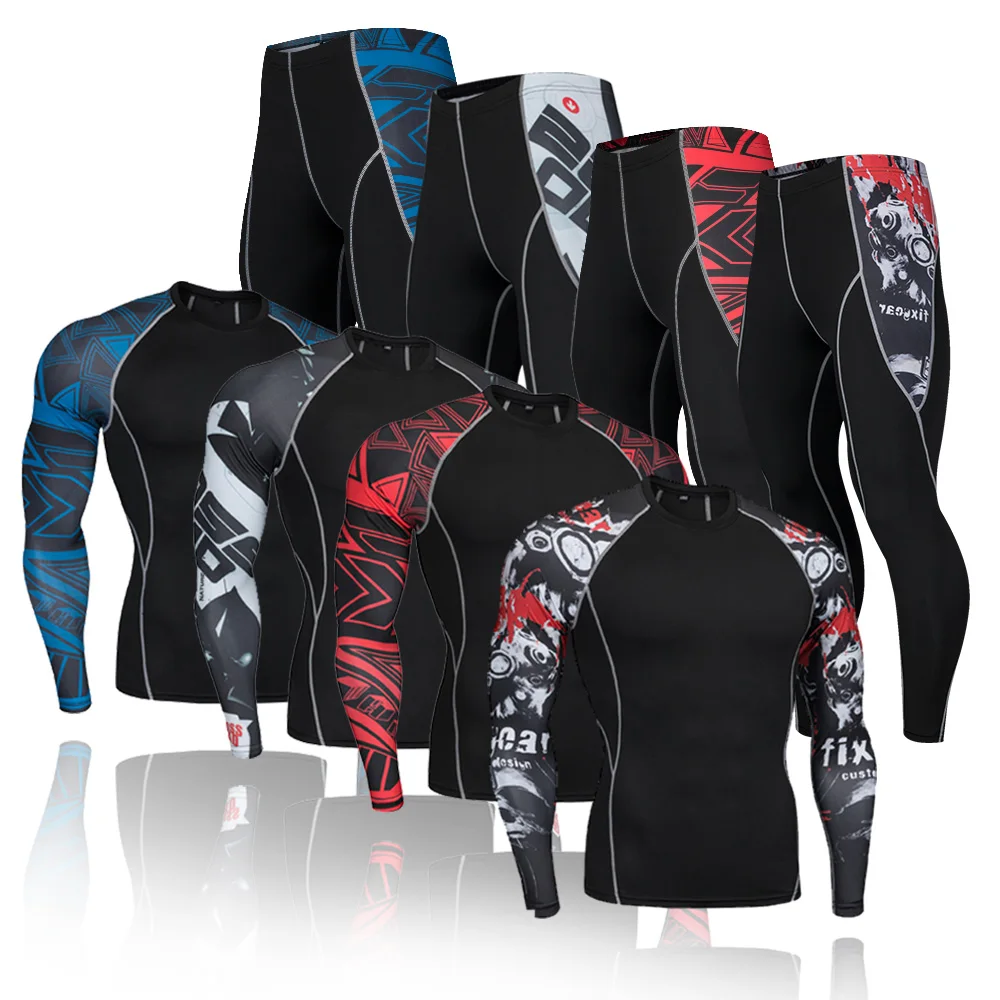 

Новинка 2020, Мужская компрессионная Спортивная одежда для фитнеса, спортивные колготки, тренировочный костюм, одежда для фитнеса и бега