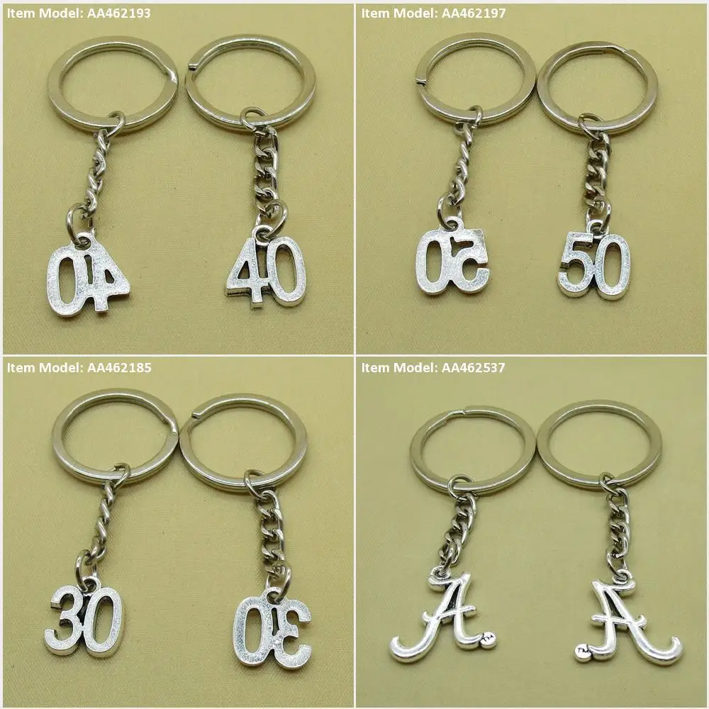 Брелок с цифрами 40 Tag 50 30 буквенная сумка буквами алфавита очаровательные Цепочки