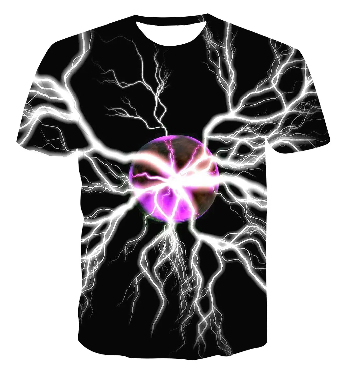 2020 новая 3D Футболка с принтом молнии мужская летняя модная красивая футболка для