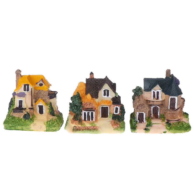 

1/3pcs Miniature Resin Castle House Micro Landscape Fairy Garden Cottage Decor Craft For Home Garden Decoration