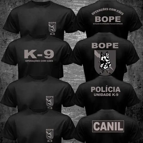 Новый Бразилия Swat Bope спецназ полиции K 9 собак Canil футболку 2 боковых 2019 модная