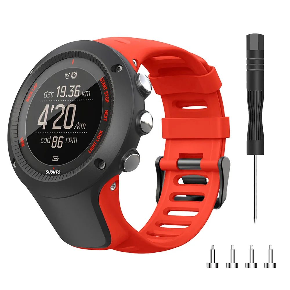 Резиновый силиконовый ремешок для SUUNTO Ambit 1 2 3 2R 2S Ambit 3S 3R 3P Ремешки для наручных часов 24 мм спортивные часы ремешок черная Пряжка браслет
