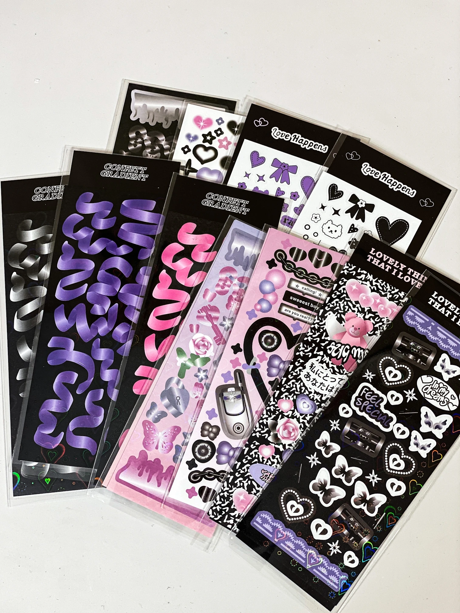 New Arrival Dark Style 1/4/9pc/8pc/6pc Full Set Series Decorative Stickers Kawaii Kpop Idol Card Album Sticker Korean Stationery |