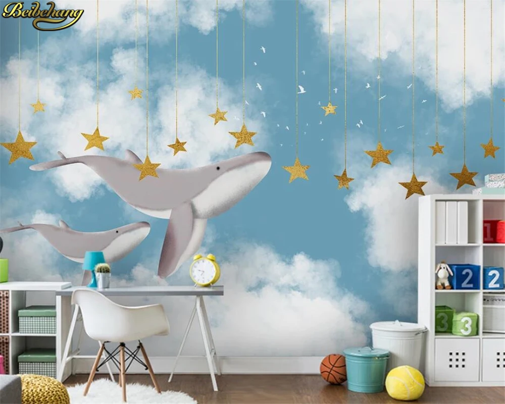 3d обои на заказ настенная Скандинавская креативная ручная роспись небо белое