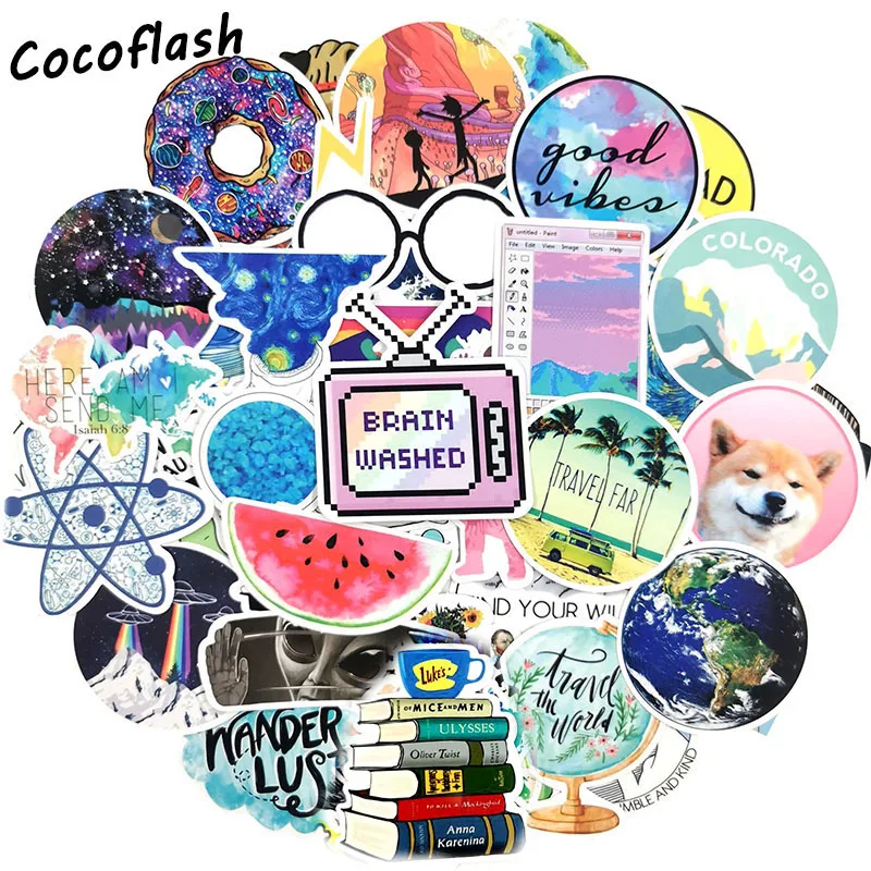 10/50 шт. Мультяшные радужные наклейки с улыбающимся лицом для девочек водостойкие