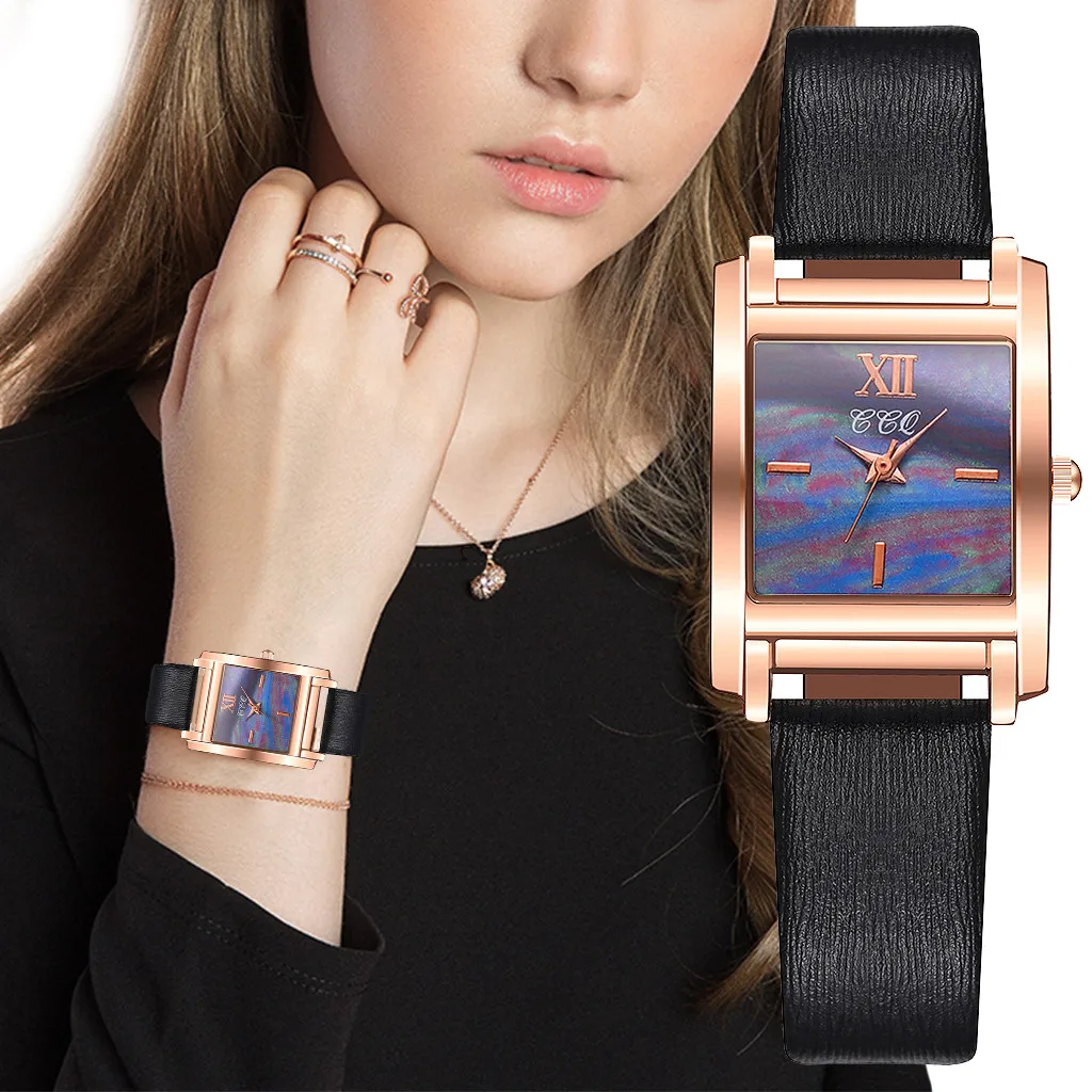 Женские часы в стиле ретро Кожаные женские Брендовые Analoy кварцевые наручные