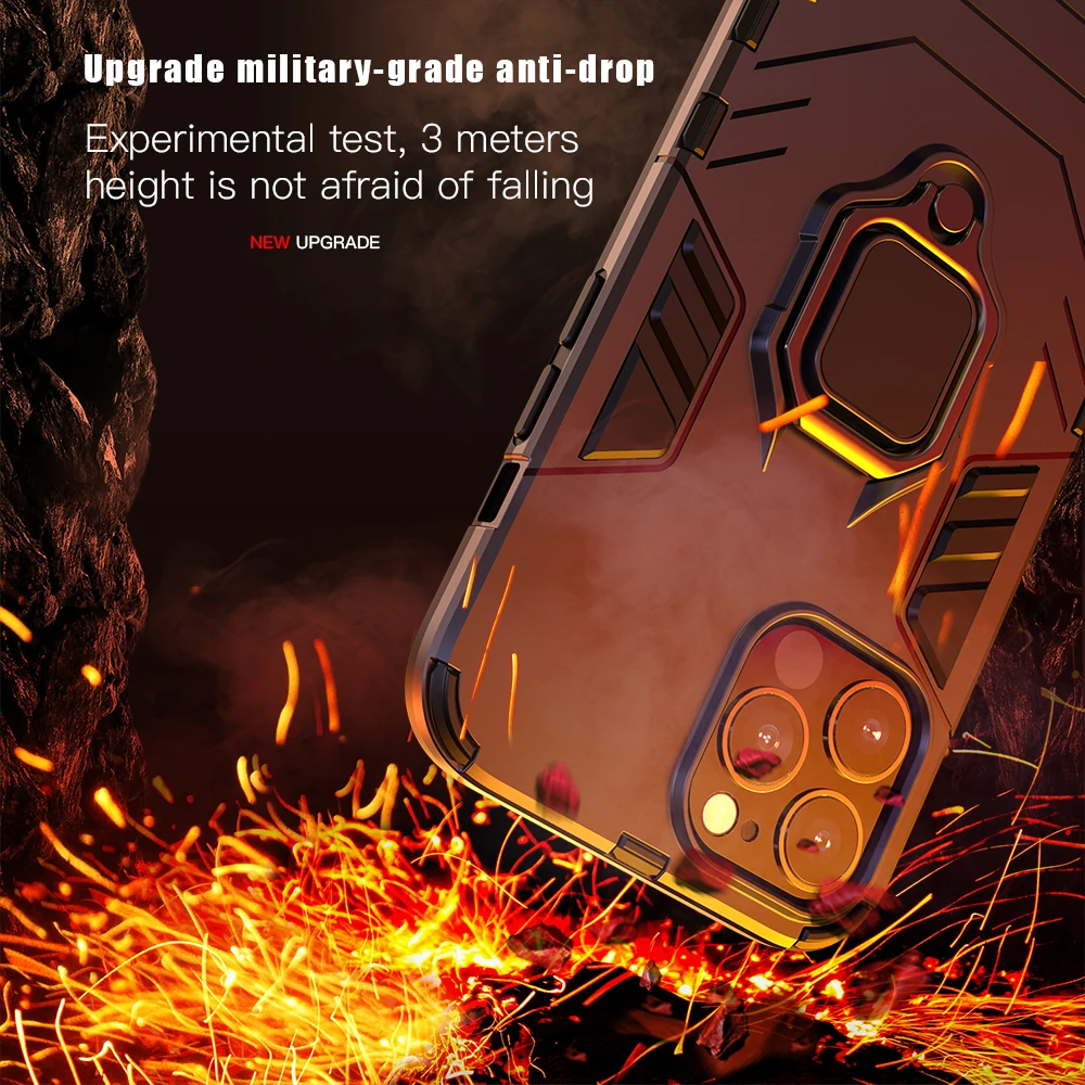 KEYSION Shockproof Armor Case For iPhone 14 13 Pro Max 12 Pro SE 2022 Ring Phone Cover for Apple iPhone XS Max XR 5S 6S 7 8 Plus