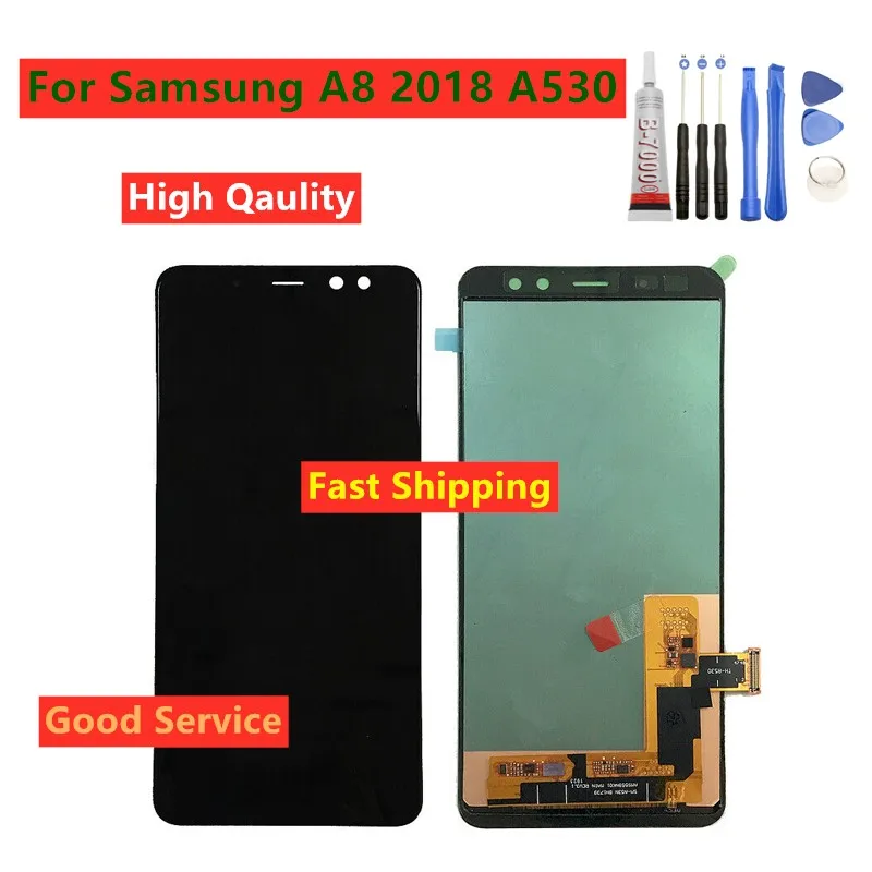 5 6 &quotOLED ЖК-дисплей Дисплей для samsung Galaxy A8 2018 A530 A530F A530DS A530N SM-A530N кодирующий
