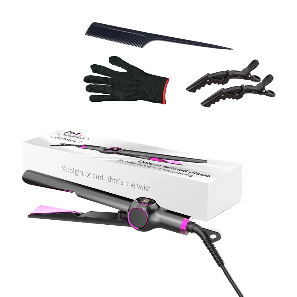 

Household Adjustable Temperature Hair Straightener Hair Curler (AU Plug)