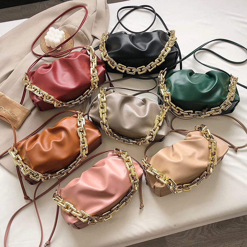 

Acrylic Chain Hand Bags For Women 2021 New Trend Small PU Leather Crossbody Bag Designer Luxury Branded Shoulder Handbags Purses