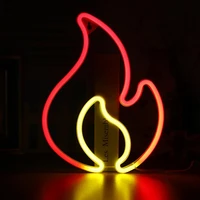 fire flame neon sign light led hanging wall lamp night light for bedroom kids room bar party wall decor birthday christmas gift