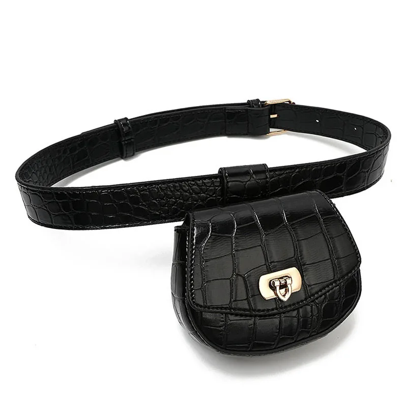 Модные кожаные женские поясные сумки новые с крокодиловым узором съемные