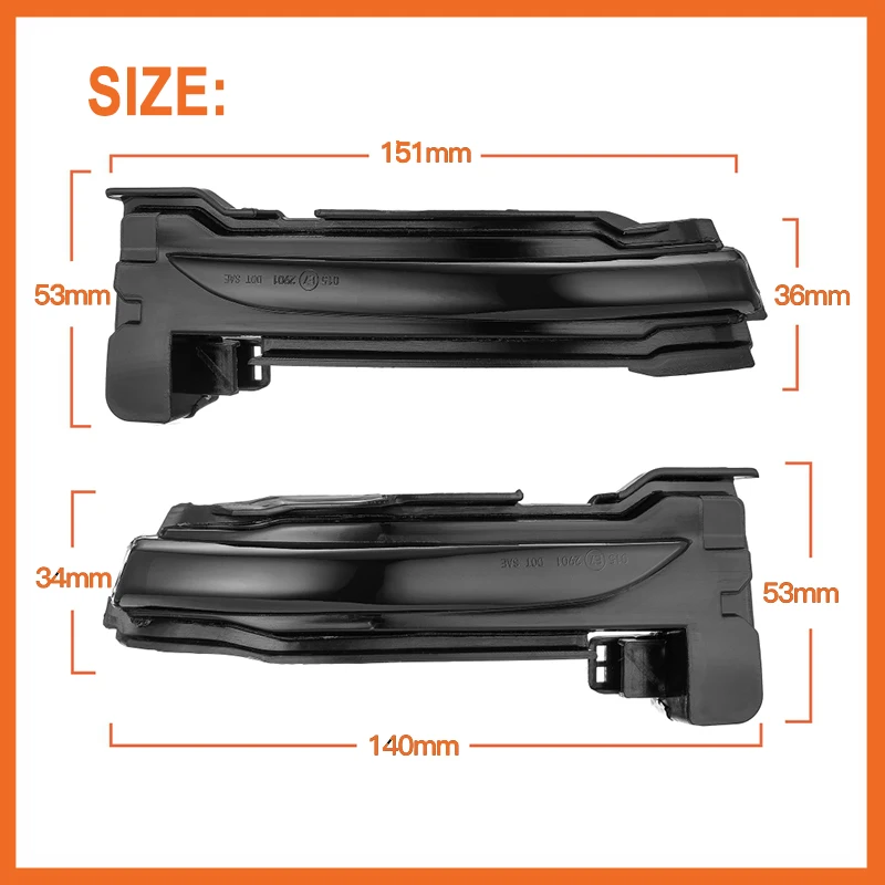 

2Pcs For Ford Focus Mk4 2017-2020 Car LED Dynamic Rearview Mirror Turn Signal Lights Sequential Indicator Blanker Streamer Lamps