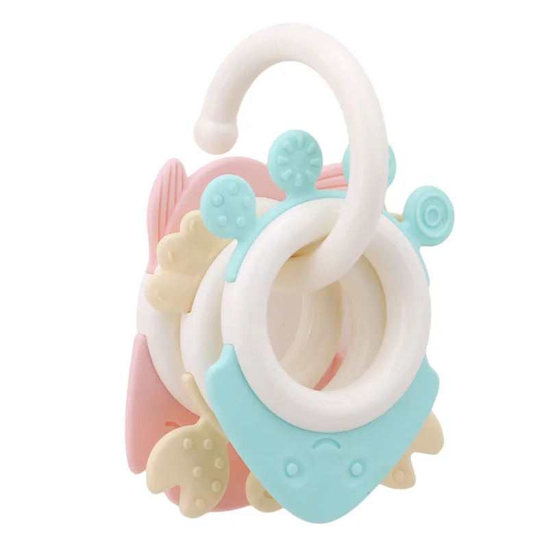 

4pcs/set Fruit Marine life shape toddler toys Teether Toy dragees baby naissance Nursing Mittens Teether Rattles Speelgoed