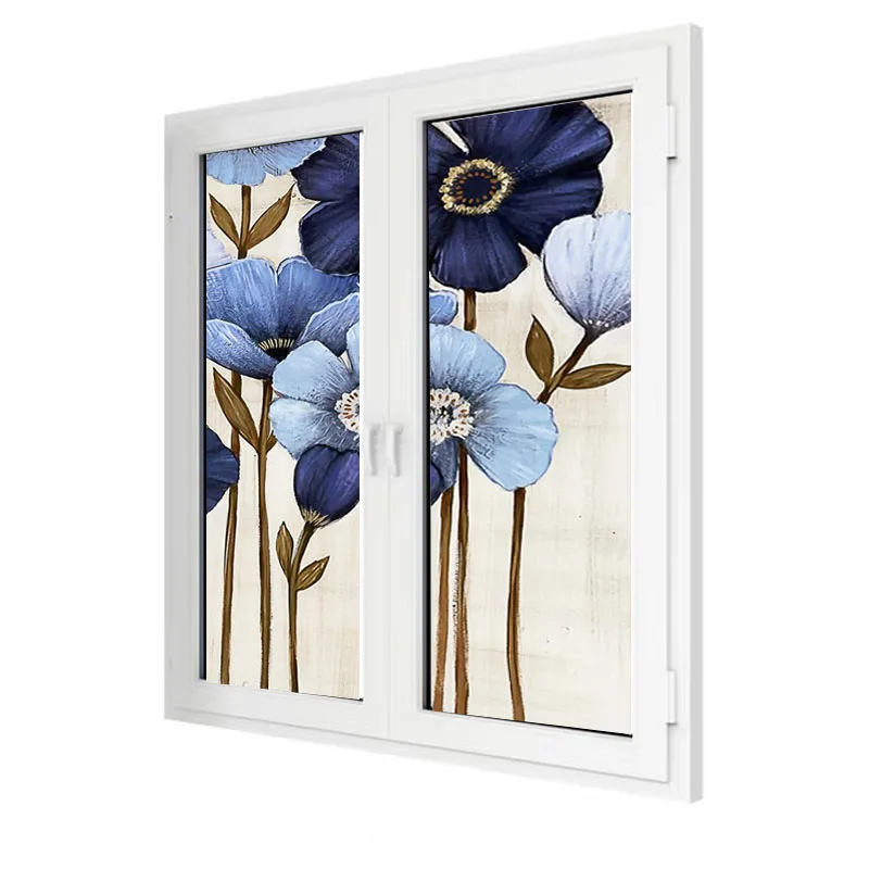 

European Art Glass Film Stained Window Opaque Light Transparent Sticker Self Adhesive/Static Cling Decor Privacy Custom Size