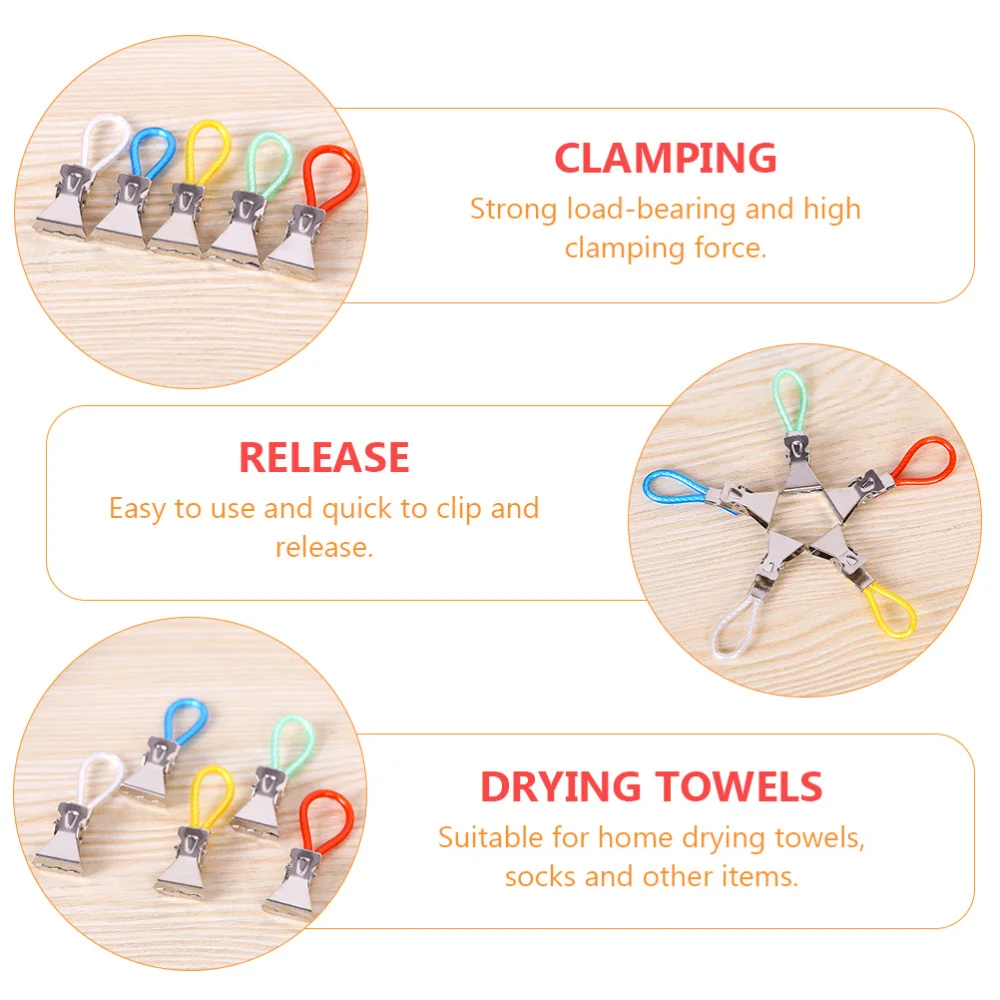 

15pcs Towel Clips Kitchen Bathroom Hanging Towers Holder Clips (Assorted Color)