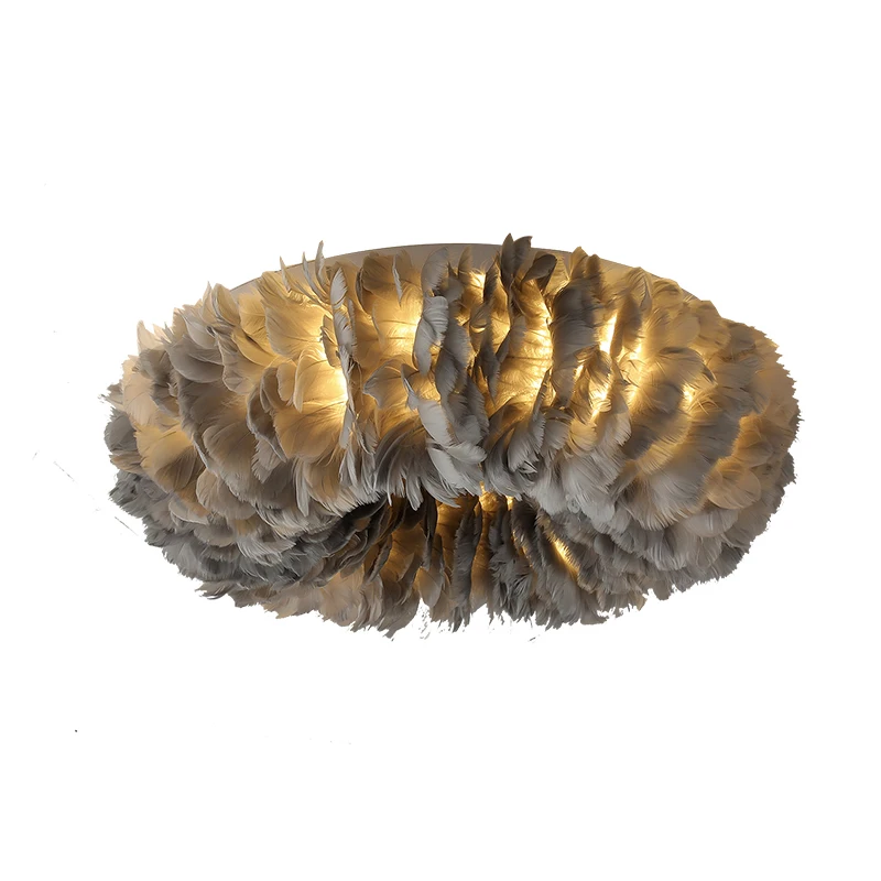 Светодиодные потолочные светильники в скандинавском стиле с перьями креативные