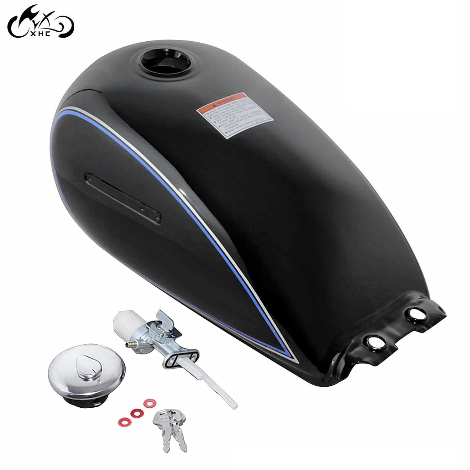 Универсальный 2 4 галлонов 9L Cafe Racer Черный Бак мотоциклетная винтажная топливная