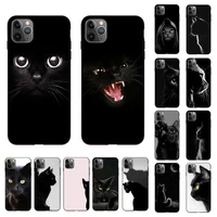 black cat staring eye on phone case for iphone 13 11 12 pro xs max 8 7 6 6s plus x 5s se 2020 xr cover