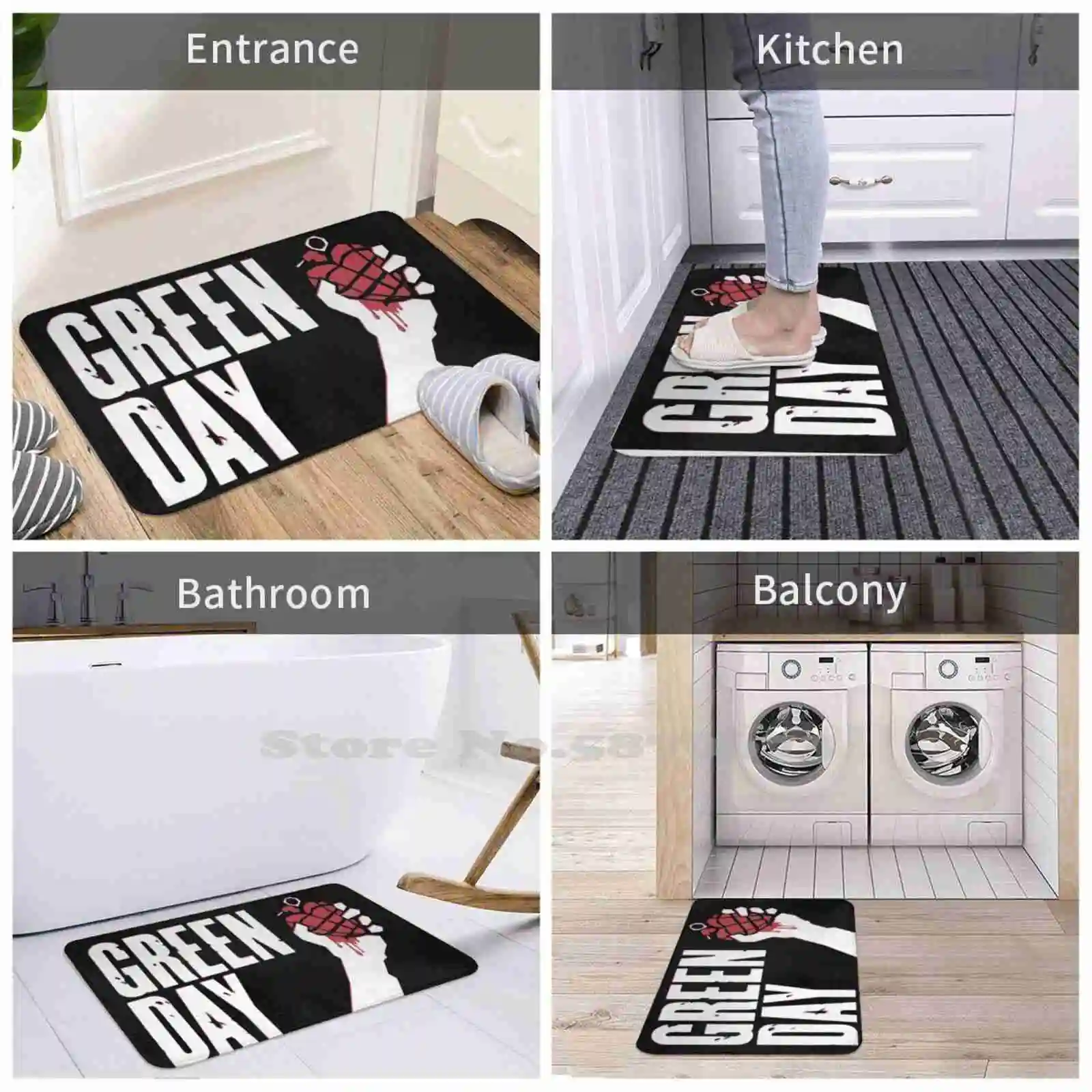 Мягкая подушка для дома коврик двери зеленый день музыкальный браслет Grenn Ijo