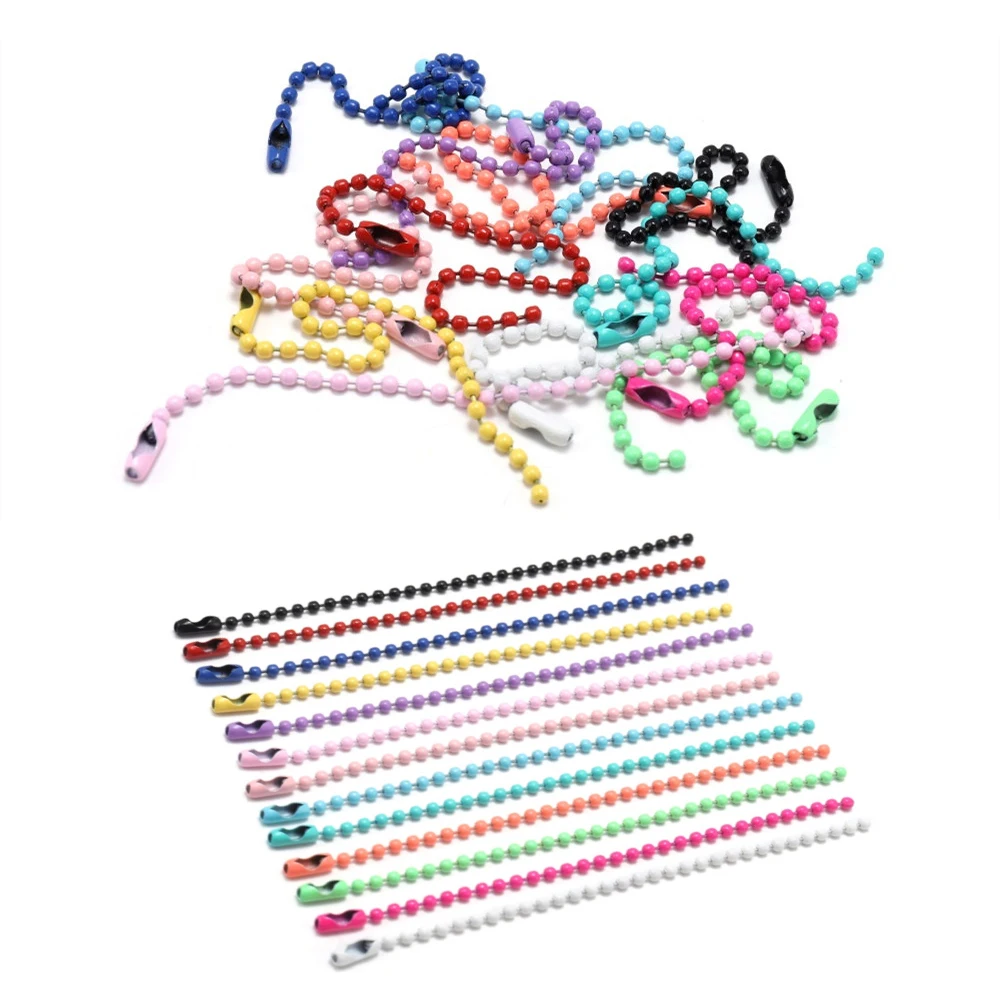 

20Pcs/Lot 11.5cm Length Colorful Ball Bead Chains Fits KeyRing Key Chain Hand Tag Connector for DIY Jewelry Making Accessories