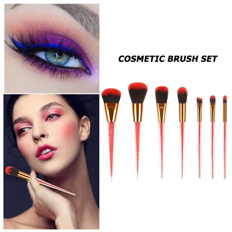 7 шт./компл. с украшением в виде кристаллов кистей для макияжа Алмазный тени век