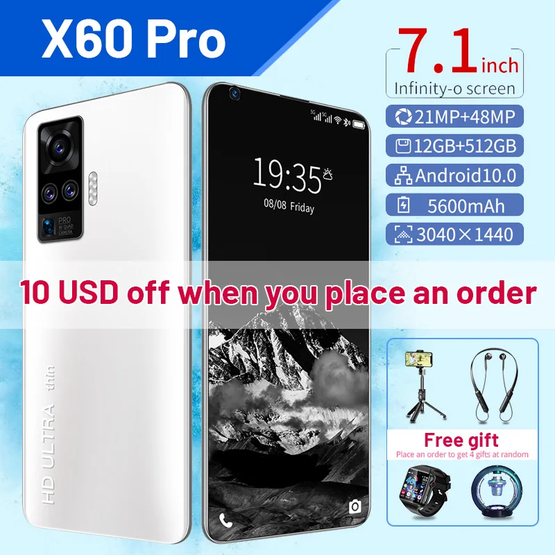 

Global version X60 Pro smartphone 7.1-inch MTK6799 10-core Android facial recognition fingerprint 5600mAh high-capacity phone