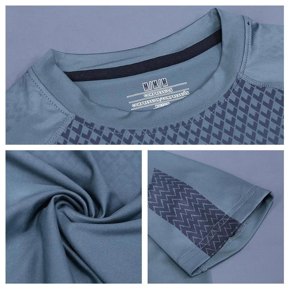 2021 New T Shirt Training Men Short Sleeve Compression Men T-Shirts Muscle Shirts Slim Male Gyms Running Fitness Sports T Shirt