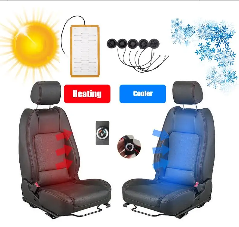 

car seat cool and warm four season supports for auto cushion Interior cooling heating 5 Air Ventilated Fan Cooler pillow back
