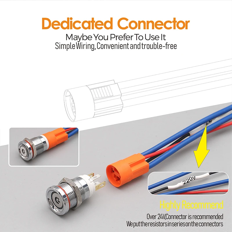 Переключатель LANBOO 12 мм 7 А Высоковольтный 4-контактный водонепроницаемый IP67