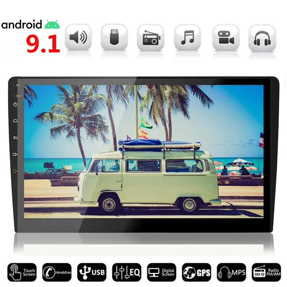 Универсальное автомобильное радио 2din Android 9 1 2 + 16/32G 9/10 дюйм мультимедиа GPS Wi Fi