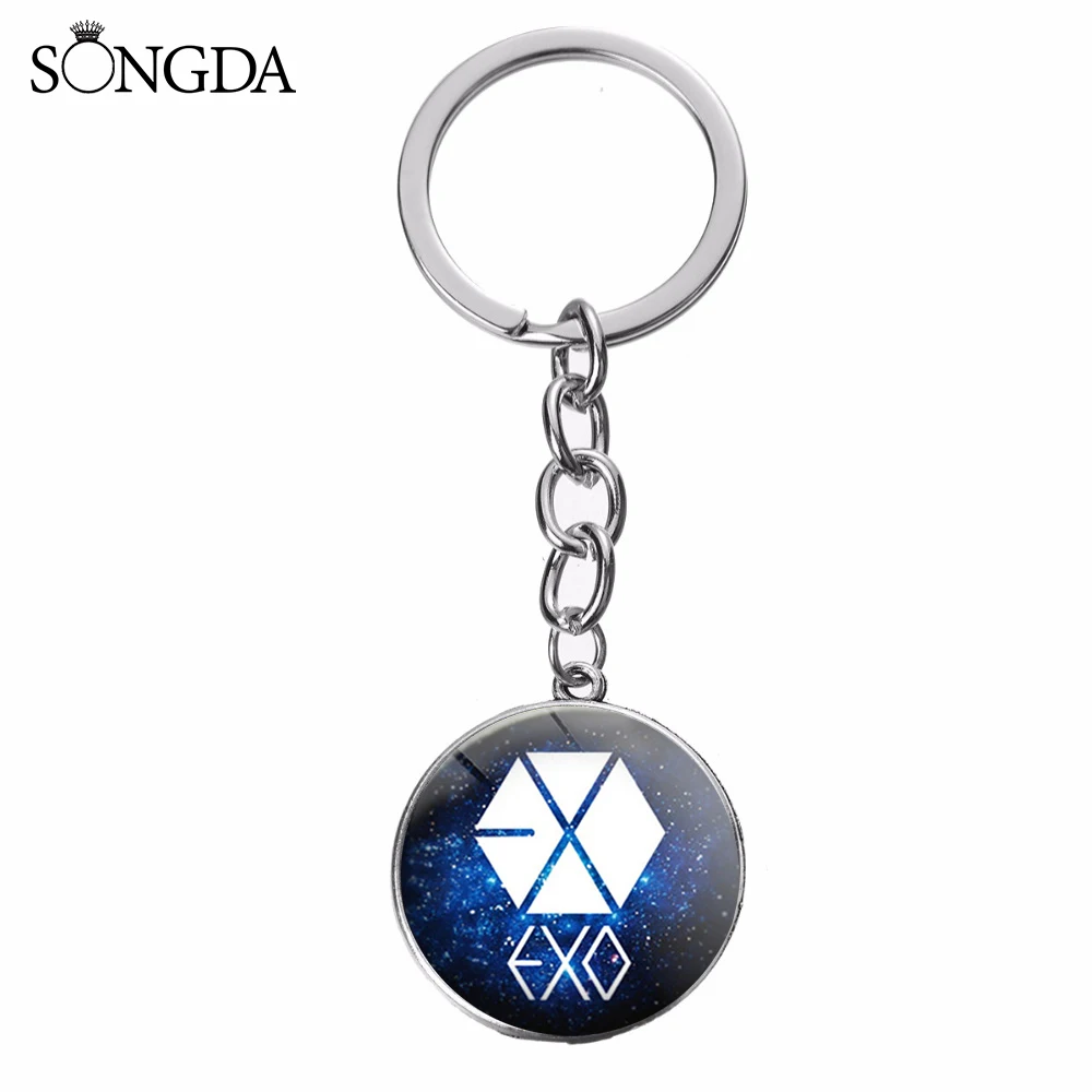 Harajuku экзо значок брелок синее звездное небо EXO узор звезда idol периферийных