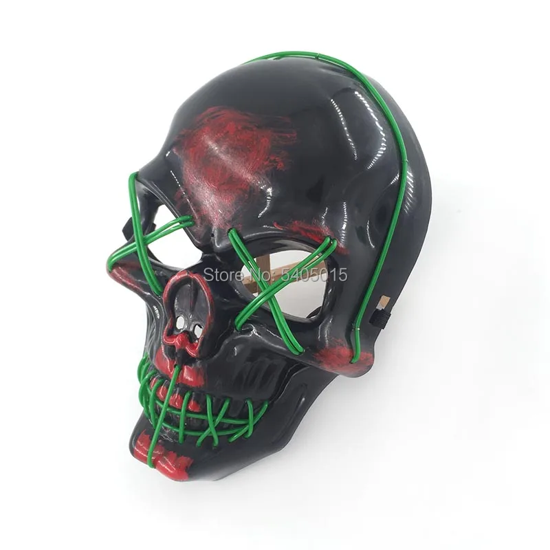 Маска для Хэллоуина страшвечерние светящаяся маска с электролюминесцентной
