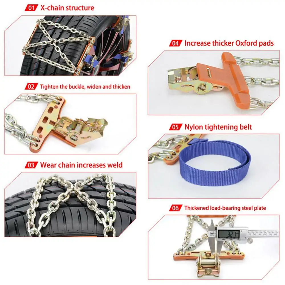 HiMISS Universal Steel Truck Car Wheels Tyre Snow Ice Chains Winter Anti skid Vehicles SUV Wheel Chain|Колесные цепи| |