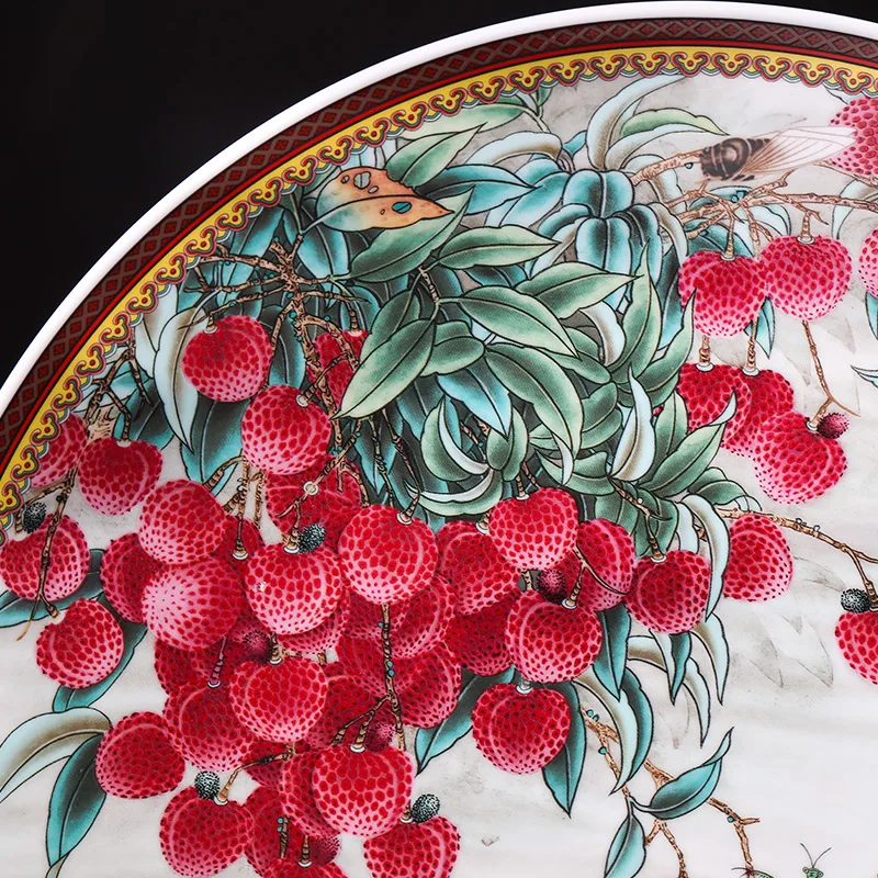 Современная Художественная керамическая декоративная тарелка Петух и личи в