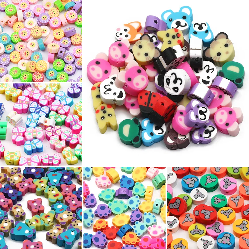 

Mixed Style Animals Polymer Clay Beads Loose Spacer Beads For Handmade Bracelet Necklace Accessories DIY Jewelry Making Crafts