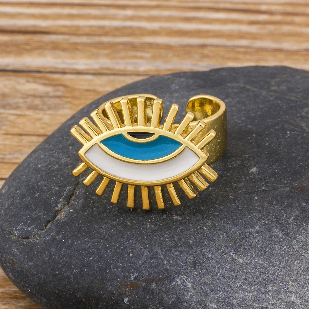 Модные открытые Регулируемые кольца AIBEF для женщин и мужчин турецкие глаза