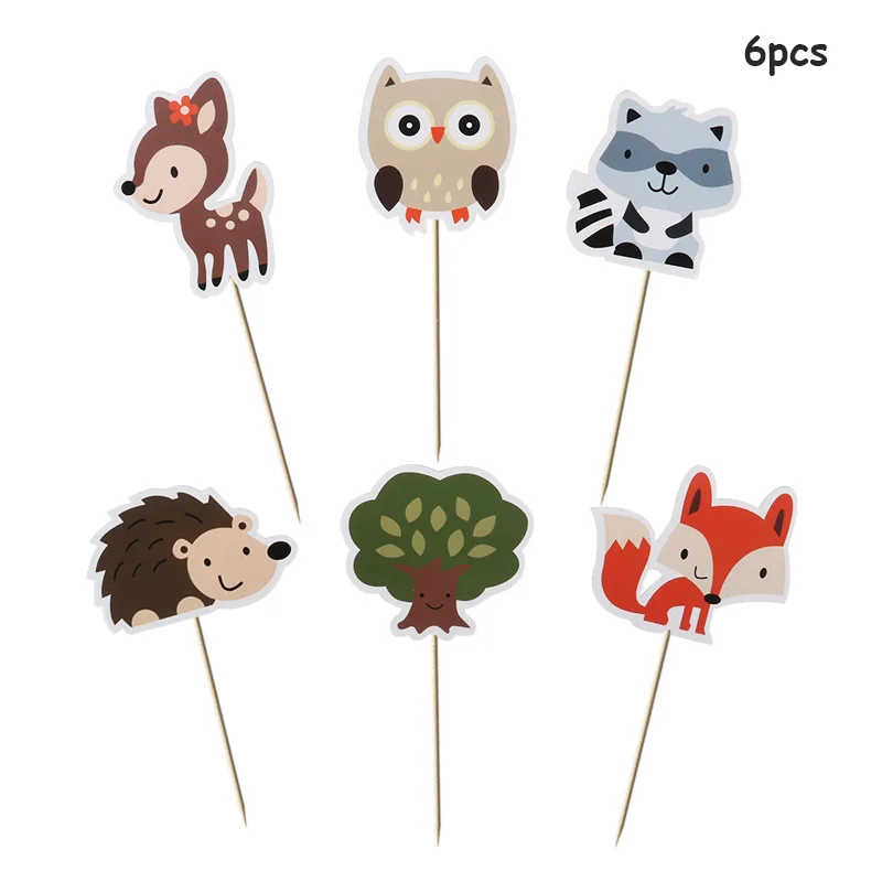 cake topper 3 MEIDDING 1 шт. лесные друзья джунгли вечерние животные алюминиевые шары лиса DIY шарики для украшения Baby Shower товары для дня рождения - Цвет: cake topper 3