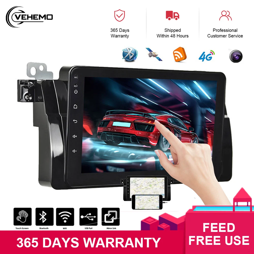 9 дюймов Android8.1 автомобильное радио для BMW E46 2Din стерео с зеркалом ссылка Авторадио