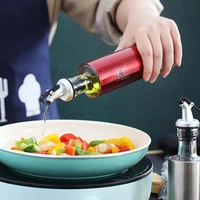stainless steel oil bottle glass leak proof kitchen soy sauce vinegar cruet storage dispenser kitchen tools cooking supplies
