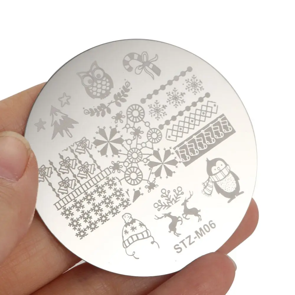 Шаблоны для ногтей с Санта Клаусом снежинкой рождественской елкой шаблоны